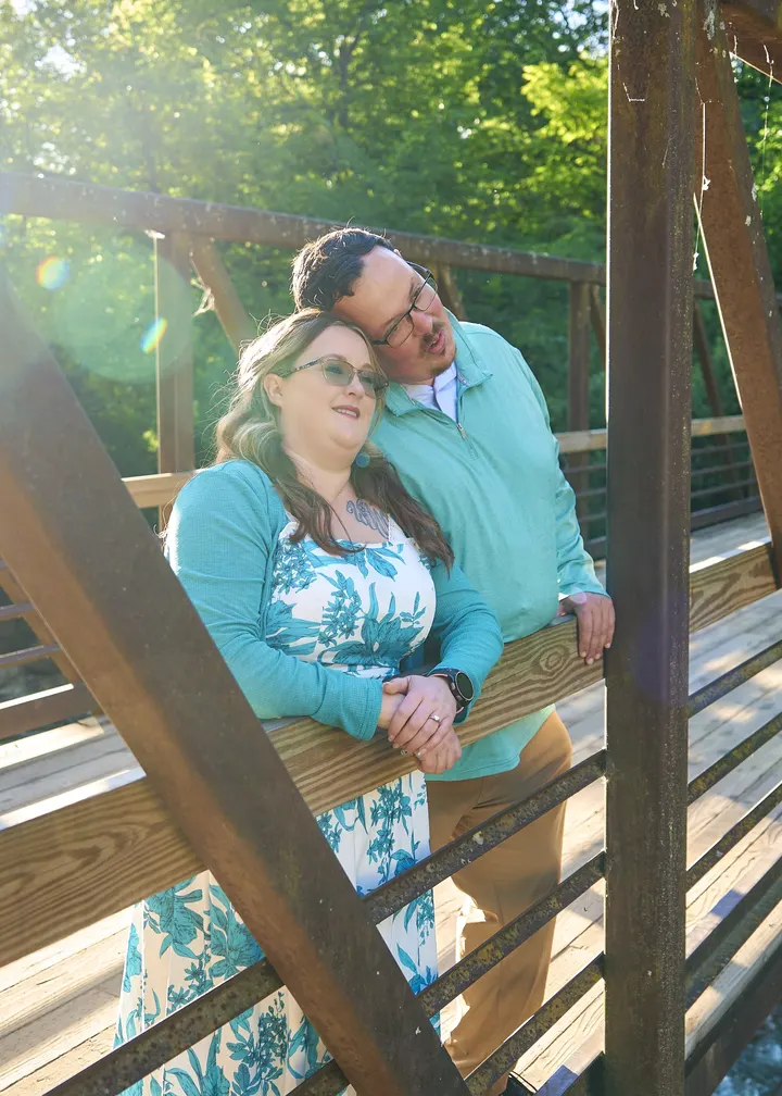 Kimberly and Stephen on a bridge