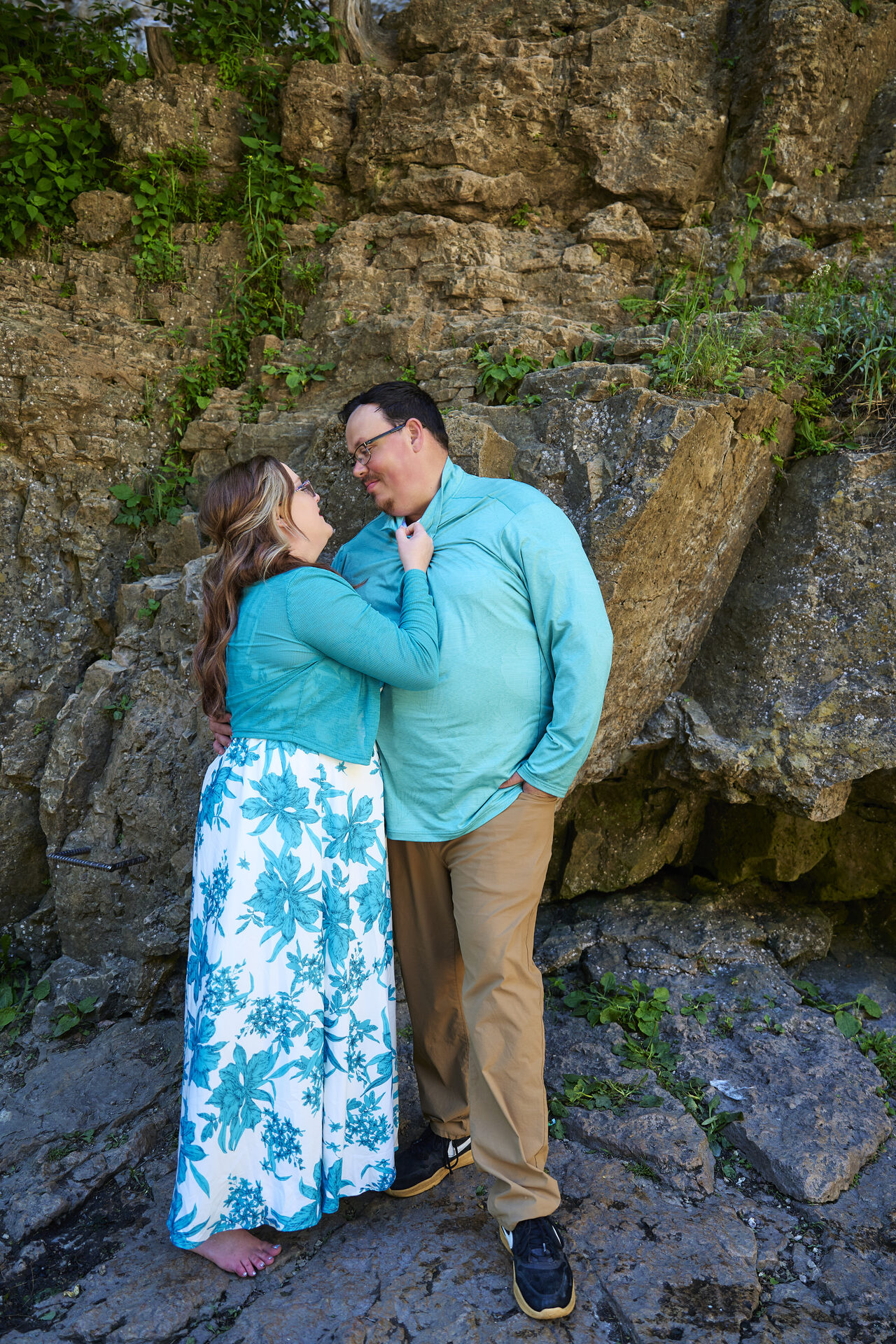 Kimberly and Stephen at the waterfall